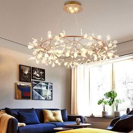 Modern Firefly Lights Chandelier With Spotlights LED Lighting Designer Decoration For Home Living Room Ceiling Fixtures Pendant Lamps