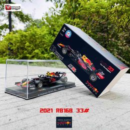 -Modelo de Corrida RB16B 33 Max Verstappen, Escala 1: 432021, F1, Carro de liga, Coleção de Brinquedo, Presentes