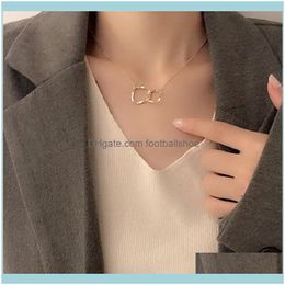 Chains Necklaces & Pendants Jewelrycreative Rrregular Geometry Splicing Necklace Ins Simple Versatile Double Ring Girlfriends Collarbone Cha