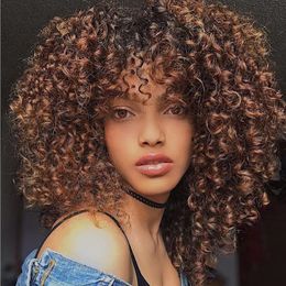 Fashion Brown Afro Kinky Curly Wigs Sexy BOB Hair Synthetic Short Wig for Black Women Y demandfactory direct