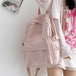 Multi-Pocket Waterproof Nylon Women Backpack Student Rucksack Female Travel Bag Book Schoolbag For Teenage Girl Boys Satchel 202211