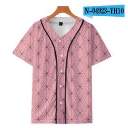 Man Summer Cheap Tshirt Baseball Jersey Anime 3D Printed Breathable T-shirt Hip Hop Clothing Wholesale 074