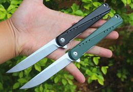 Special Offer JJ101 Flipper Folding Knife 8Cr14Mov Satin Drop Point Blade G10 + Stainless Steel Handle Ball Bearing Fast-opening EDC Pocket Knives