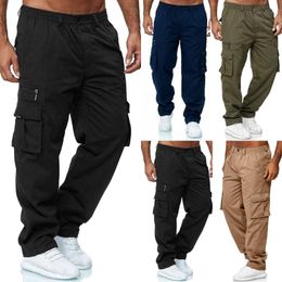 Men's Pants Mens Casual Pocket Combat Cargo Skater Boy High Street Trend Loose Work Trousers Sports Oversize Skateboard Bottoms