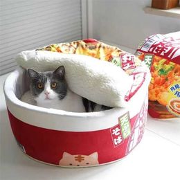 Winter Closed Warm Cat Nest Kennel Comfortable House Pet Sleeping Bag Dog Sofa Soft Cushion Products 211111