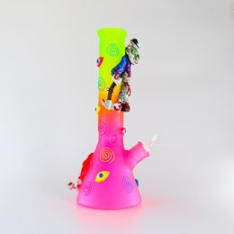 2022 painted bong Мини-стекло Bong Beaker Base Base окрашенные вручную художественное произведение искусства Высокие боросиликатные маслом оснастки водопроводные трубы