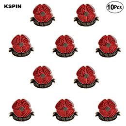 Lest We Forget Poppy Flower Lapel Pin Flag badge Brooch Pins Badges 10Pcs a Lot