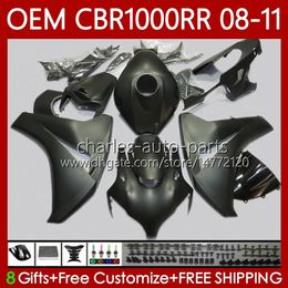 Injection Mould Body For HONDA CBR1000 CBR 1000CC 1000 RR CC 08-11 Bodywork 60No.7 CBR-1000 CBR1000RR 08 09 10 11 CBR Matte black 1000RR 2008 2009 2010 2011 OEM Fairing