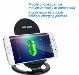 N900 9V/1.5A Wireless Fast Charger Stand Holder With LED Indicator Light 2-Coils 15W Fast Charging Pad Stand New