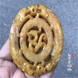 Ming and Qing Dynasties old dragon and Phoenix ornaments high ancient jade old Xiuyu pendants