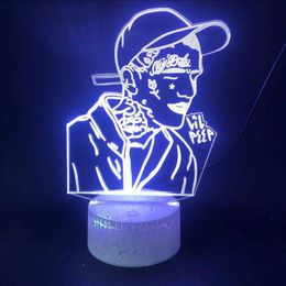 Singer 3d Night Light Creative Colorful Gift Commemorative Night Lamp Cross Border Exclusive Decoration Kids Lamp Y0910
