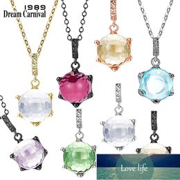 DreamCarnival New Special Shape Pendant Necklace Women 8 Colours Beautiful Zircon Pretty Ins Love Updated Party Bijoux WP6904 Factory price expert design Quality