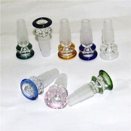 2 in 1 Glass Bowls Herb Dry Oil Burner 14mm&18mm male Smoking Tools Accessories concentrate dab straw pipes