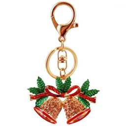 campane di borsa Sconti Decorazioni natalizie Rhinestone Portachiavi Tree Bell Bell Borsa Borsa Charm Pendant regalo per ragazza donna signora