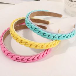 Candy Color Frosted Non-Slip Resin Hairband Headband Turban for Women Lady Thin Plastic Hair Hoop Hair Bands Accessories