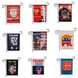 Trump 2024 Garden Flag linen 45*30cm Campaign Gardens Flags Free Delivery 4966