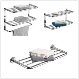 Towel Racks 1/2/3 Layers Stainless Steel Chrome Wall Mounted Bath Bars 23.6 Inches