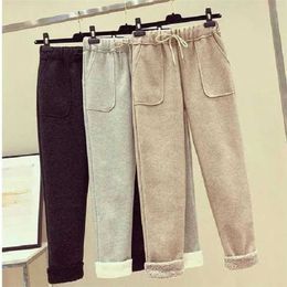 Cotton Plaid Casual Pants Trousers Women's Loose And Thin Plaid Casual Pants Women Female Cotton fleeceLady Trousers P3 562 211105