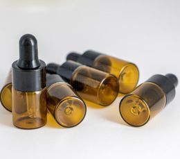 2ml Brown Essential Oil Glass Dropper Bottles Amber Glass Vials 2ml Small Glass Bottle With Black Cap