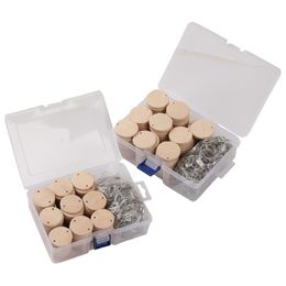 Keychains Craft Wood Blanks DIY Discs Pendants Keyring W Storage Box334z