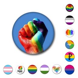 Party Favour Rainbow badge 12 style gay badge 1.77inch LGBT Gay Brooch love and peace Jewellery 300pcs T2I52383