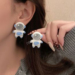 Cute Astronaut Stud Earrings for Girls Women Cartoon Earring Autumn Winter Trendy Jewellery Creative Gifts