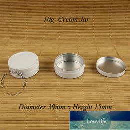 50pcs/Lot Promotion 10g Cream Jar Small Women Cosmetic White Container 1/3OZ Empty Aluminum Case Mini Vial Refillable Packaging Factory price expert design Quality