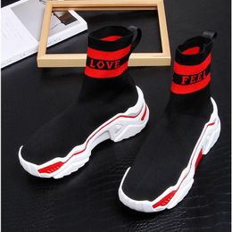 Martin boots fashion men Designer Socks shoes sneakers speed trainer black glitter mens trainers casual Runner heavy sole