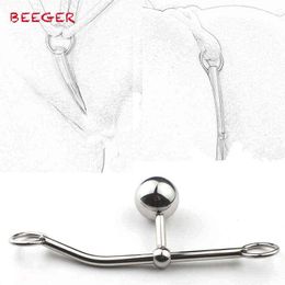 NXY Anal sex toys BEEGER Female Anal Vagina Ball Plug In Steel Chastity Belts Rope Hook Sex Toy For Women Locking Chastity Belt 1123
