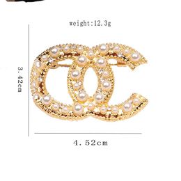 2Style Famous Pins Brand Designer Fashion Double Letter Gold Crystal Pearl Brooches Women Rhinestone Brooch Suit Pin LUXURY Jewelry Accessories
