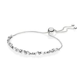 2021 NEW 100% 925 Sterling Silver 597558CZ Classic Bracelet Clear CZ Charm Bead Fit DIY Original Fashion Bracelets factory Free Wholesale Jewelry Gift