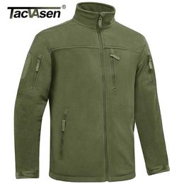 mens security jacket Canada - TACVASEN Winter Tactical Fleece Jacket Mens Army Military Hunting Jacket Thermal Warm Security Full Zip Fishing Work Coats Outer 220124