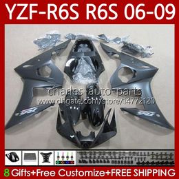 Motorcycle Fairings For YAMAHA YZF R6 S 600 CC YZF600 YZF-R6S 2006 2007 2008 2009 Body 96No.135 YZF-600 600CC Grey black YZFR6S 06-09 YZF R6S 06 07 08 09 OEM Bodywork Kit