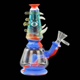 180*70mm Water pipe glass bong pipes silicone bongs smoking hookahs hookah for dry herb heat resistant with free small bowl