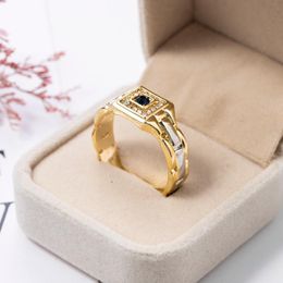 Cluster Rings Watch Shaped For Men Creative Enganement Wedding Band Ring Gold Party With Size 6-13 Male Fashion Trendy Jewellery