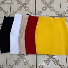 Wholesale Candy Colour Sexy Mini Bandage Skirt Designer Lead Pen Faldas 43cm 210527