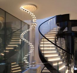 Chandeliers LED Lighting For Living Room Pendant Lamp Indoor Staircase Hanging Nordic Villa Rotating Long Light