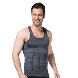 Running Jerseys Men Slimming Vest Body Shaper Waist Cincher Corset Tummy Belly Sport Training T-shirt