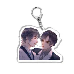 Cartoon Figure Keychain Man Acrylic Cute Funny Key Chain Pendant Famous Novel Quan Qiu Gao Kao Key Sheng Mei Jewellery Keyrings