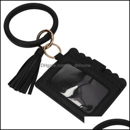 Keychains Aessorieskeychains 1Pc Fashion Bracelet Key Chain Pu Leather Mtifunctional Card Bags For Women Drop Delivery 2021 Ltwql