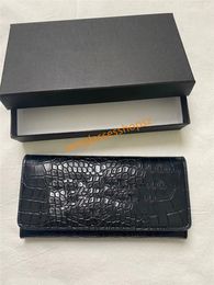 Kvinnor Kreditkort Plånbok Pengar Klipp Designer Läder Läder Krokodil Brev Märke Black Wallets Pureses Messenger Väskor