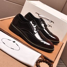 Brand New High Quality AAA Mens Dress Oxfords Shoes Party Italian Shoe Real Leather Office Footwear Lace Up Size 38-44