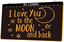 LC0293 I Love You to the Moon and Black Light Sign 3D Engraving
