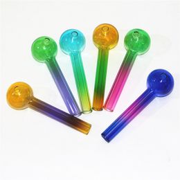 10cm Glass Oil Burner Pipe Mini Thick Pyrex Smoking Pipes Test Straw Tube Burners For Water Bong Accessories