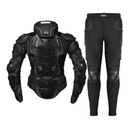 Motorcycle Jacket+Pants Black Moto Motocross Racing Body Armour Protective Gear Guard Equiment S-5XL Apparel