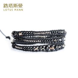lotus charm bracelet UK - Charm Bracelets Lotus Mann Black And White Stripes Mix With Gun Bead Three Times Bracelet