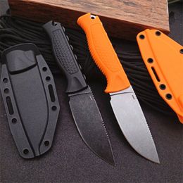 15006 Survival Straight Knife CPM-S30V Black Stone Wash Drop Point Blade Full Tang Santoprene Handle Fixed Blades Knives With Kydex