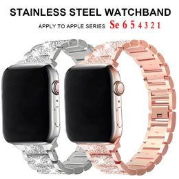 Luxury Stainless Steel Strap for Apple Watch Ultra 49mm 8 7 6 SE 41mm 45mm 40mm 44mm 38mm 42mm Women's Diamond Band iWatch Series 5 4 3 21 Watchband Bracelet
