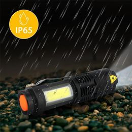 Flashlights Torches LED Mini Q5 Waterproof Tactical Zoom Rechargeable COB Torch Light 4 Modes Ultra Bright Camping Lantern