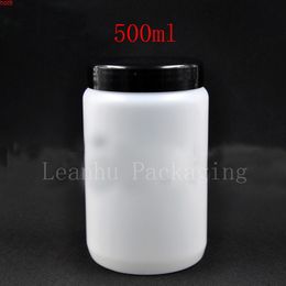 12pcs,500ml Grammes of white round jars plastic bottle with black cap, bottling tank mask,Cosmetic Skin Products Container.good qty